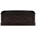 Storage Bench With 4 Doors And Adjustable Shelves, Shoe Bench With Removable Cushion For Living Room, Entryway