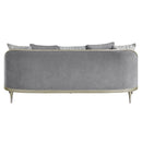 Fernando - Sofa With 5 Pillows - Gray Chenille & Champagne