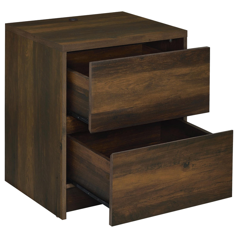 Transitional Nightstand With Dual USB Charging And Motion Sensor Light