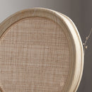 Elegant Dining Chair Set With Cane And Fabric Upholstery