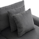 Sectional With Bluetooth Speakers L Shaped Couch With Console USB Charger, Cup Holders Storage Ottoman Deep And Wide Seat Cloud Sofa