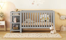 Convertible Crib/Full Size Bed with Changing Table, Gray