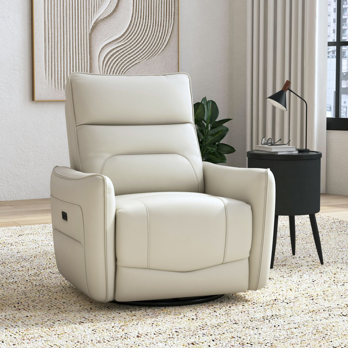 Deco Recliner With Glider And Swivel in Beige by Elements International, view 5