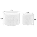 Classic 2 Piece Round Storage Ottoman Set With Drum Shaped Stool