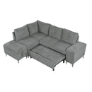 Versatile L Shaped Sofa Bed With Storage, Cup Holders, USB Ports Chenille