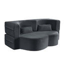 Floor Convertible Sleeper Sofa Bed With 2 Pillows