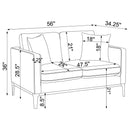 Apperson - Upholstered Track Arm Loveseat - Light Gray