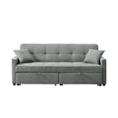 3 In 1 Convertible Sleeper Sofa Bed, Reclining Backrest, Pillows, Pockets