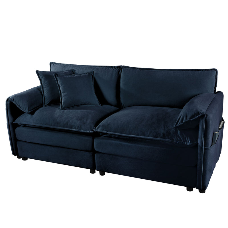 Modern Oversized Chenille Loveseat Sofa With Deep Seat And Diy Combination