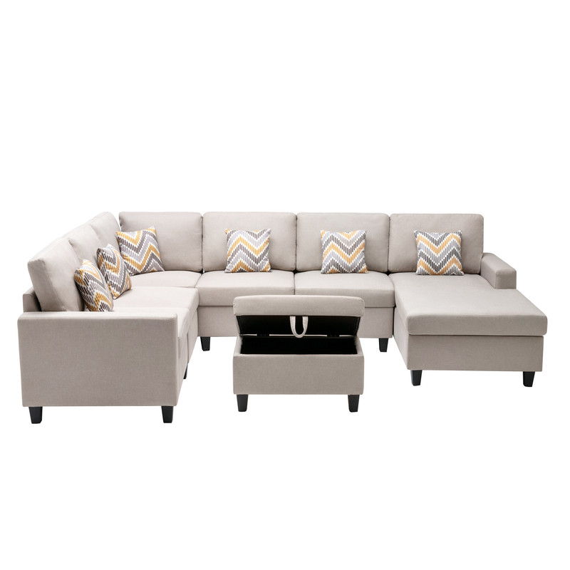 Nolan - 7 Piece Sectional Sofa With Pillows And Interchangeable Legs