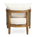 Outdoor Acacia Wood Club Chairs With Cushions
