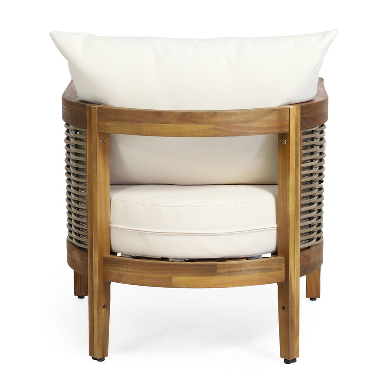 Outdoor Acacia Wood Club Chairs With Cushions