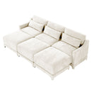Stylish Sofa With Ottoman And Lumbar Pillows, Ergonomic Design