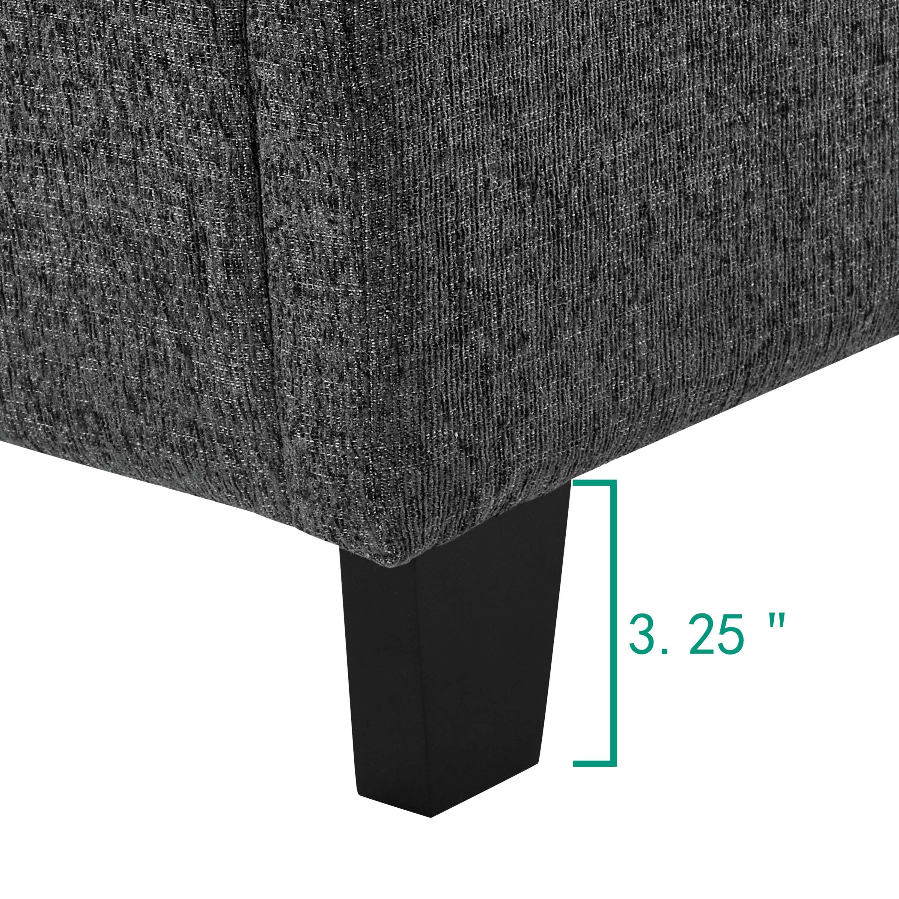Bridgevine Home Queen Size Grey Squares Upholstered Platform Bed - Atlantic Fine Furniture Melbourne FL