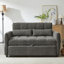 Loveseat Sofa Pull-Out Bed With Adjustable Backrest, 3 USB Ports And 2 Lumbar Pillows For Living Room