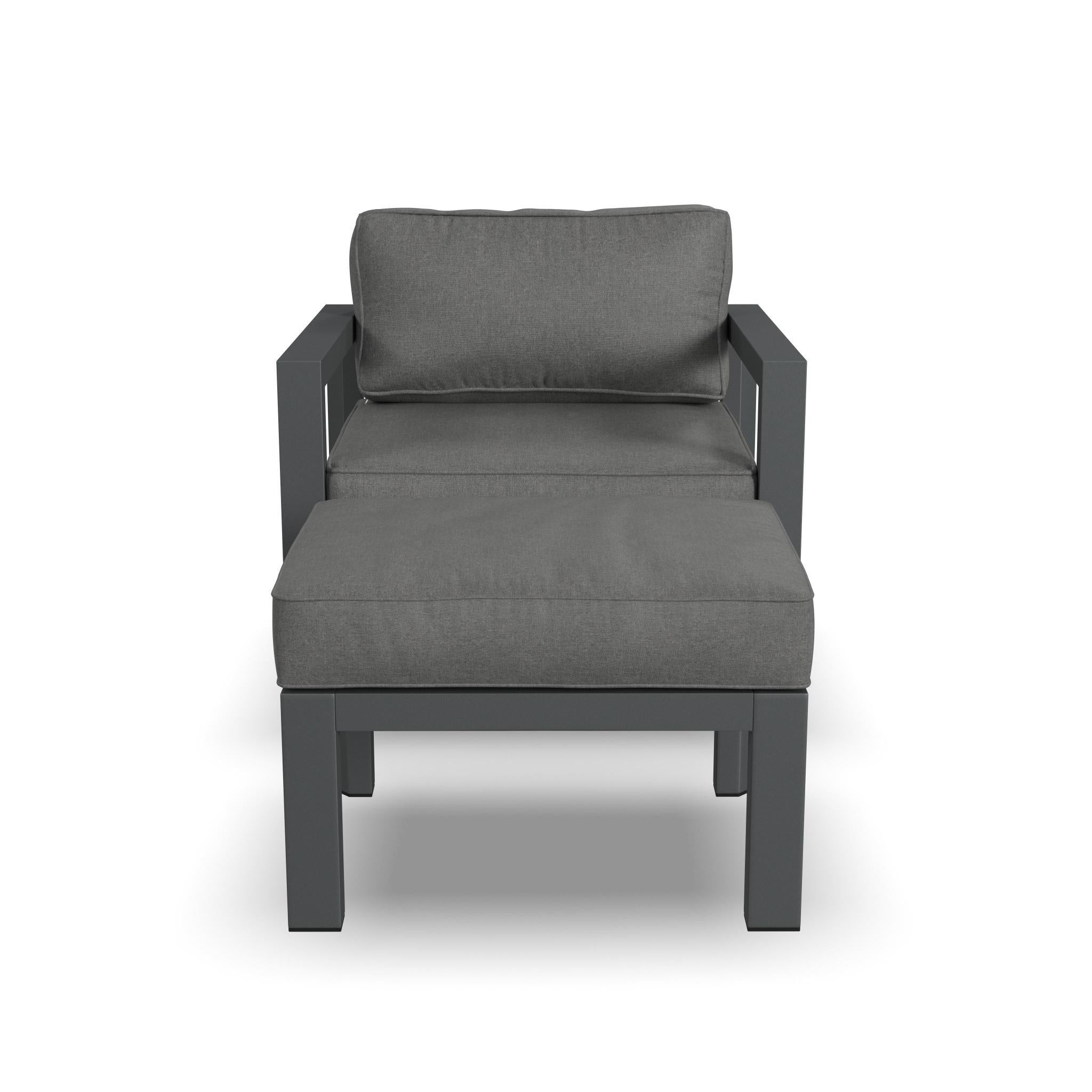Grayton - Chair, Ottoman - Dark Gray