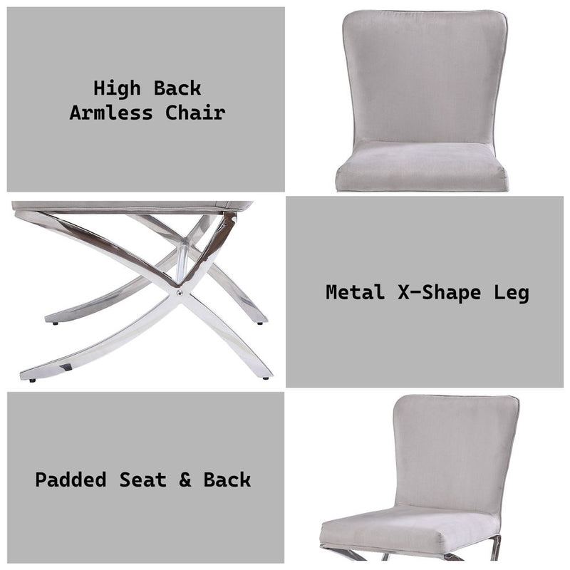 Daire - Side Chair (Set of 2) - Velvet & Chrome - Atlantic Fine Furniture Inc