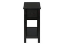 Accent End Table, 2 Tier, Narrow, Lamp, Storage Drawer, Charming Design