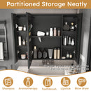 Aluminium Medicine Cabinet Mirror With LED Light And Defogging Function - Gray