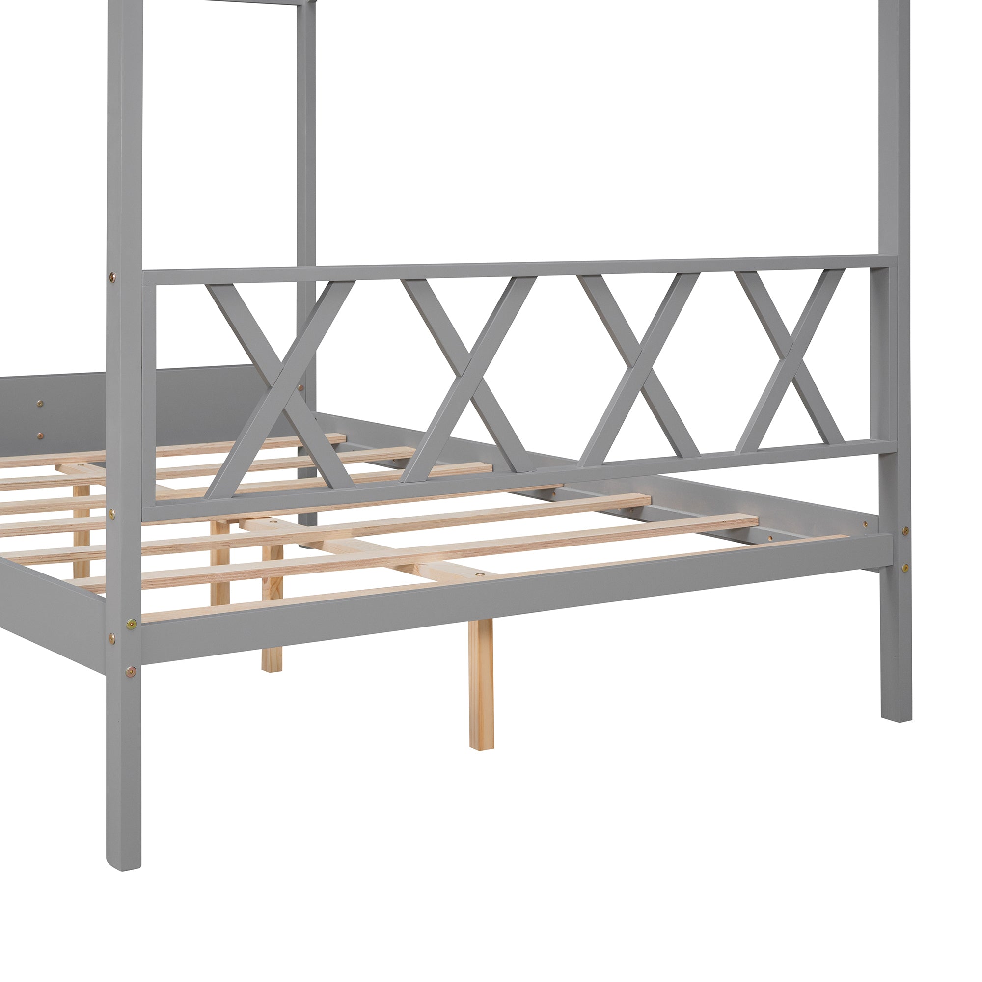 Full Size Wood House Bed with Storage Space, Gray (OLD SKU :LP000002AAE) - Atlantic Fine Furniture Melbourne FL