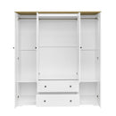 4 Door Wardrobe Armoire With 2 Drawers