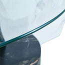 Contemporary Artistic Double Layer Coffee Table,Tempered Glass Top