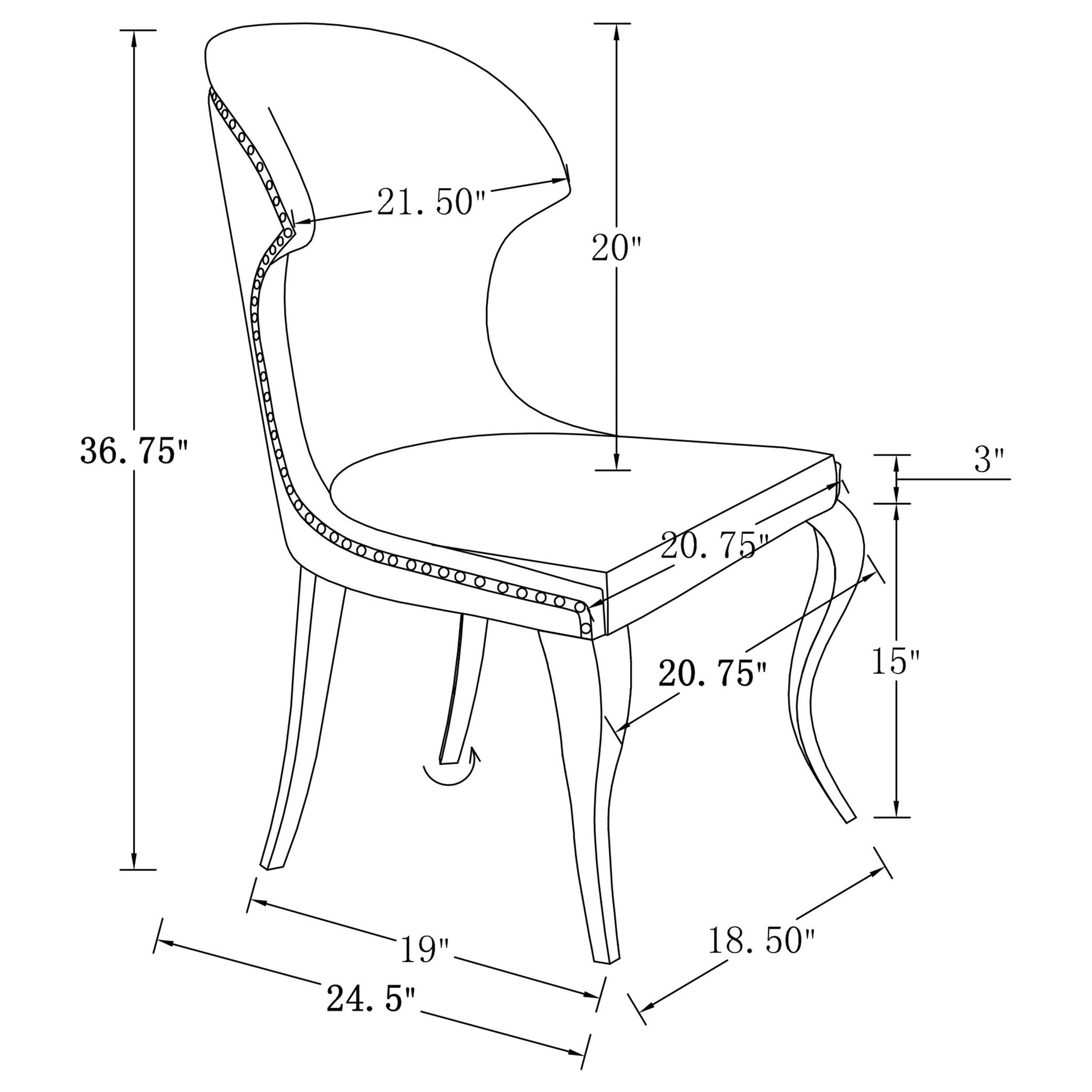 Cheyanne Upholstered Dining Side Chair Black (Set of 2) - Atlantic Fine Furniture Melbourne FL