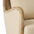 Crenshaw - Wing Arm Chair With Oak Frame And High Back - Beige