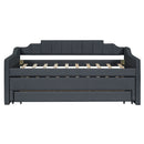 Upholstered Simple Design Daybed With Trundle And 3 Drawers