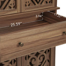 4 Door Cabinet With 1 Drawer, With 4 Adjustable Inner Shelves, Storage Cabinet