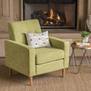 Nebulize - Upholstered Fabric Club Chair With Button Tufted And Square Off Arm And Back