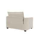 Modern Classic Corduroy Fabric Single Chair Deep Seat Sofa With Pillow