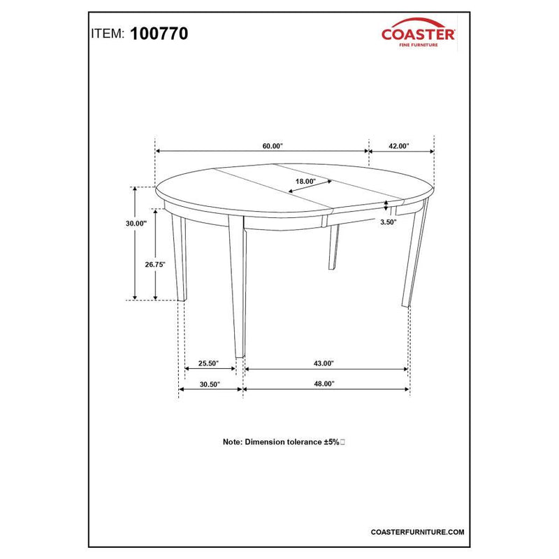 Gabriel - Oval Extension Leaf Dining Table - Cappuccino