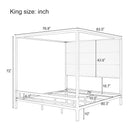 Modern Canopy Bed With Tall Upholstered Headboard