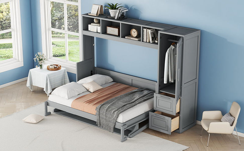 Space Saving Murphy Wall Bed With Closet And Drawers