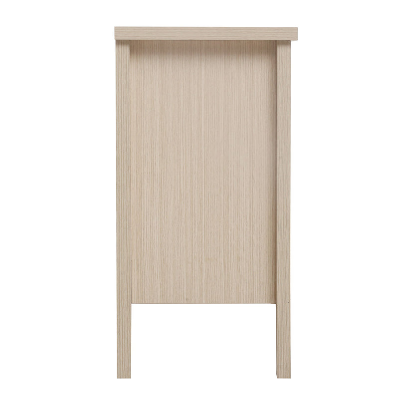 2 Door Carved Storage Cabinet With Adjustable Shelf, Accent Furniture