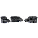 Home Theater Recliner Set Manual Recliner Chair With A LED Light Strip Two Built-In Cup Holders For Living Room