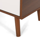 TV Stand With Shelves And Splayed Legs - White / Walnut