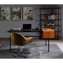 Oaken - Executive Writing Desk - Honey Oak & Black