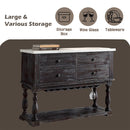 Gerardo - Server - White Marble Top & Weathered Espresso