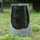 Indoor Outdoor Water Fountain, Unique Broken Urn Fountain Chic Dynamic Modern Design With Light For Garden