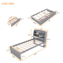 LED Platform Bed With Trundle With Storage Headboard With Drawers