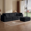 Cloud Sectional Couch, Convertible With Ottoman, 3 Seater Modular Design