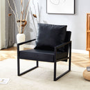 Classic Leather And Metal Frame Sofa, Ergonomically Designed, A Perfect Blend Of Modern And Industrial Styles