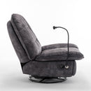 Modern Swivel Gliding Recliner Chair With Rocking Function And Phone Holder, Large Comfortable