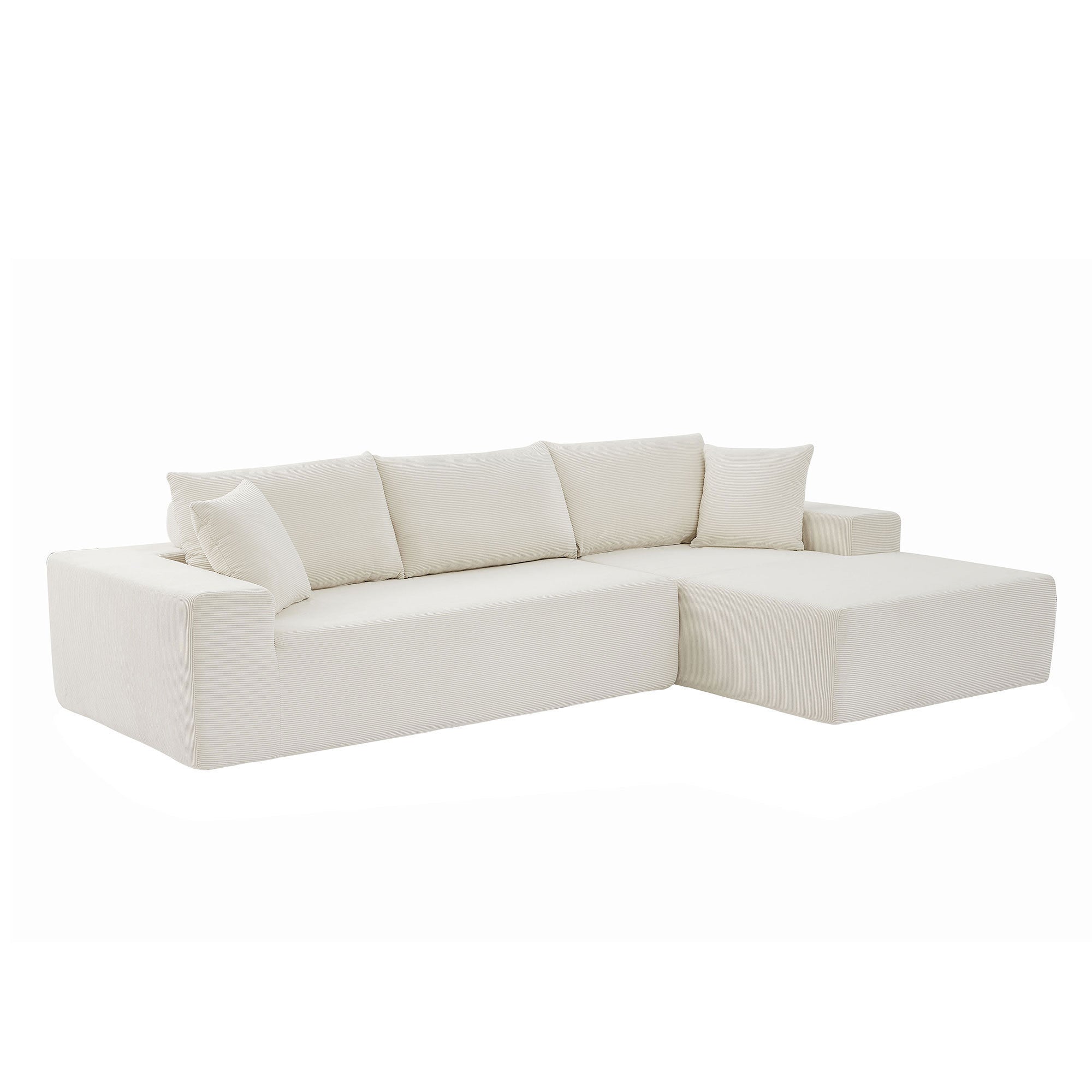 Modular Sectional Living Room Sofa Set Upholstered Sleeper Sofa for Living Room, Bedroom, Salon, 2 PC Free Combination, L-Shape, BEIGE
