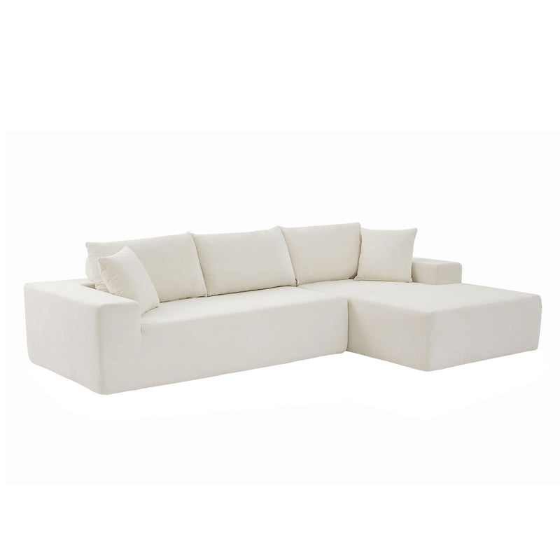 Modular Sectional Living Room Sofa Set Upholstered Sleeper Sofa for Living Room, Bedroom, Salon, 2 PC Free Combination, L-Shape, BEIGE