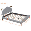 Upholstered Platform Bed With Sheep Shaped Headboard