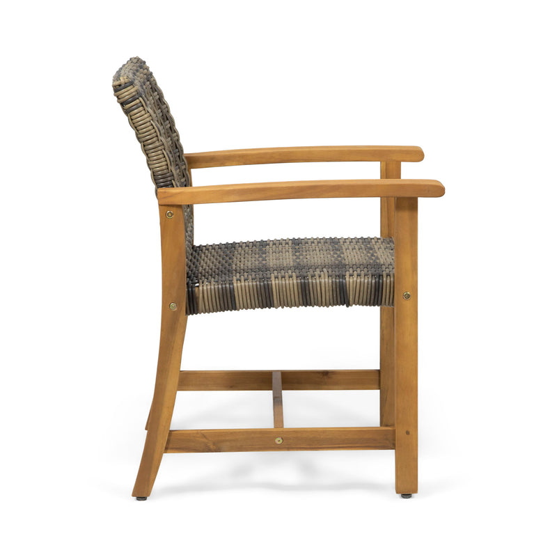 Outdoor Dining Chair Acacia Wood Frame (Set of 2)