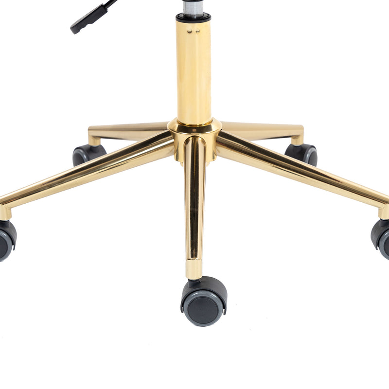 Modern Velvet Home Office Desk Chair With Adjustable Height And Swivel Wheels